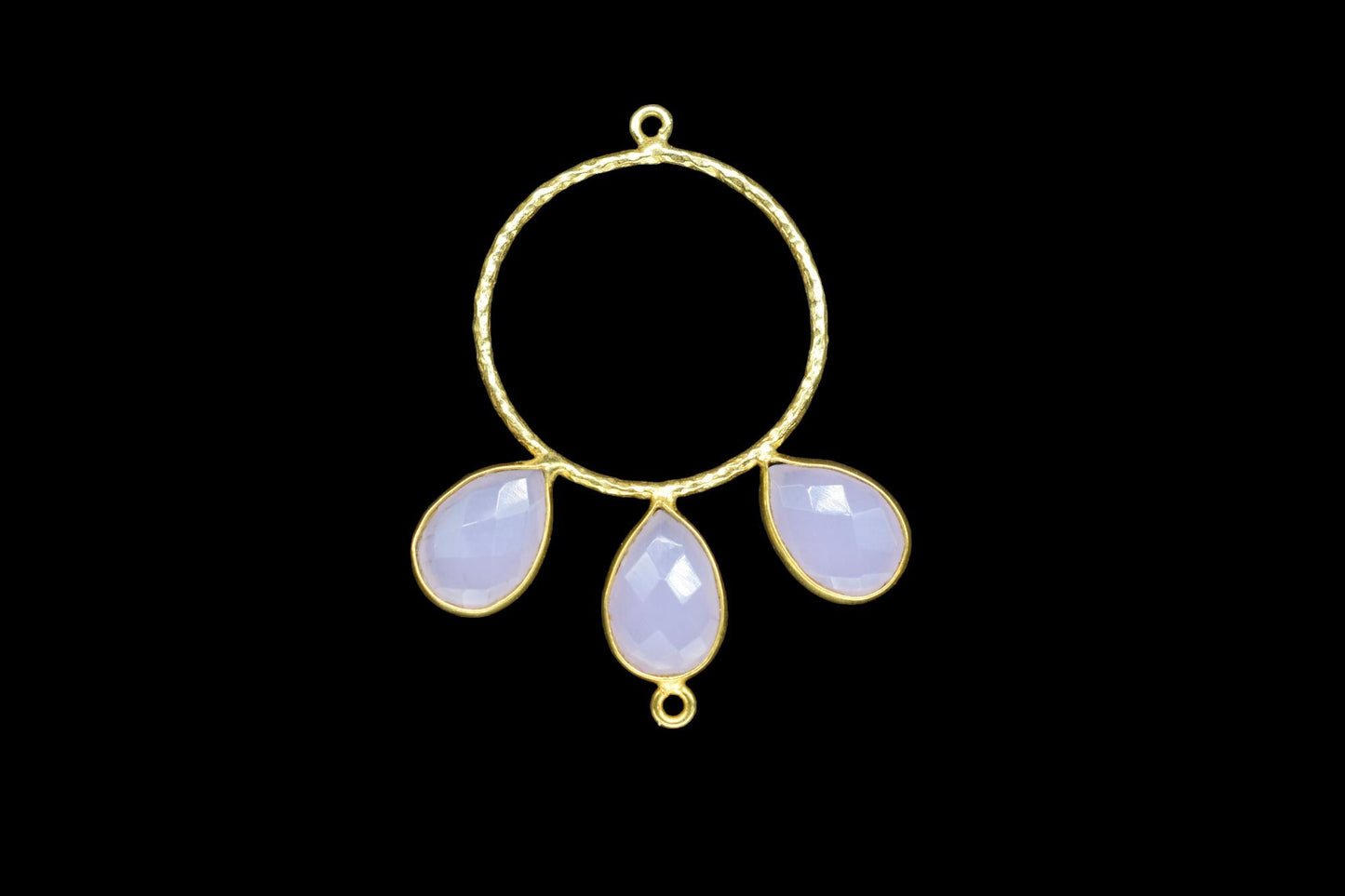 Rose Quartz Pendant/Gold Plated Jewellery/Connector Jewellery/Gemstone Jewellery/Brass Connector Jewellery/Double Bail Pendant/B'Day Gift