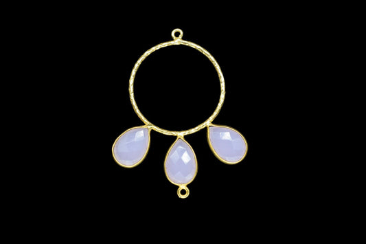 Rose Quartz Pendant/Gold Plated Jewellery/Connector Jewellery/Gemstone Jewellery/Brass Connector Jewellery/Double Bail Pendant/B'Day Gift