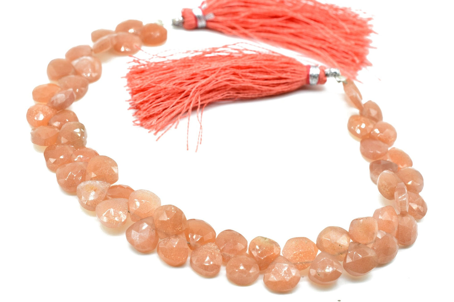 Sunstone Heart Shape Briolette,Briollete strand,8mm Heart Shape Faceted Briolette,orange color heart shape,jewlry making bead,necklace beads