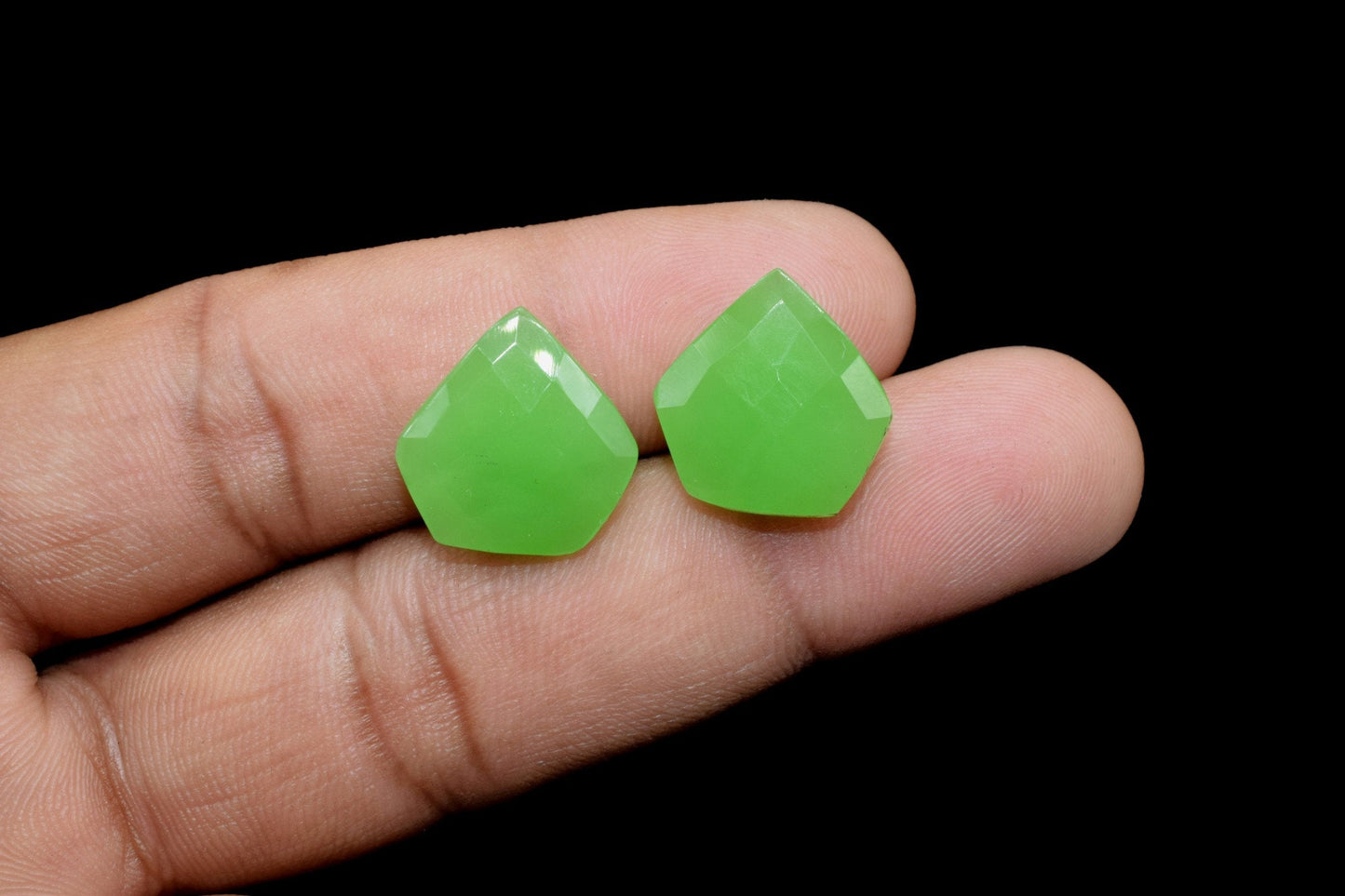 Chrysoprase Faceted Fancy Shape Beads,Jewelry Making Supplies,Fancy Shape Briolettes,Side Drill Beads,Briolettes,Chrysoprase Faceted Beads,