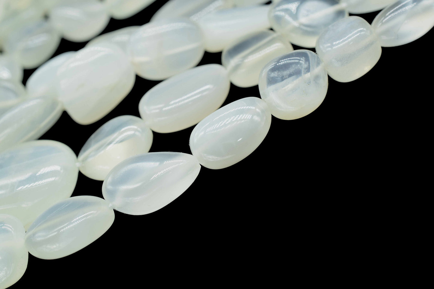 White moonstone Beads Jewelry,handmade Necklace,Gift,White moonstone smooth nuggets,Oval Shape Gemstone Tumble Beads,moonstone nugget Strand