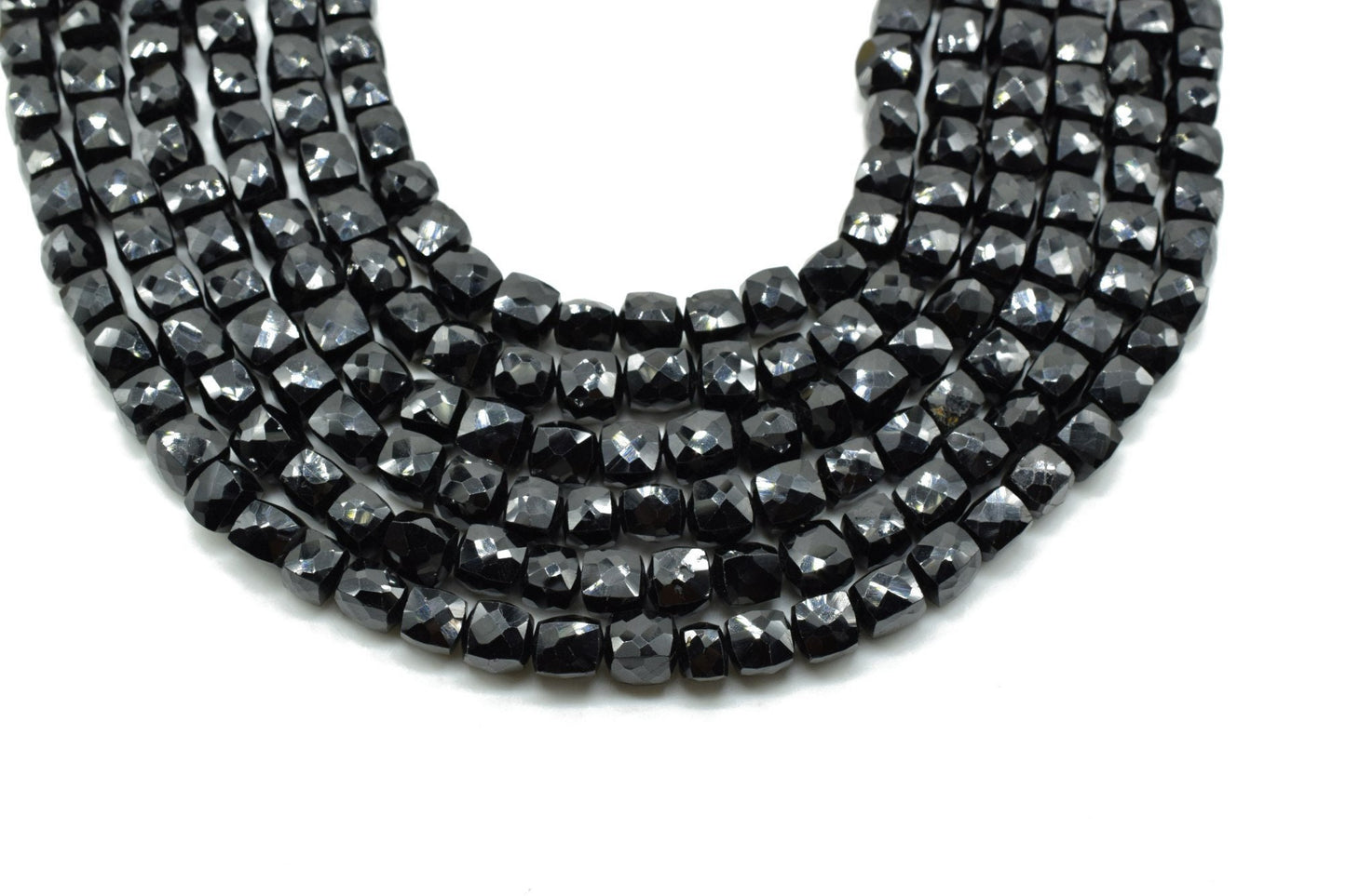 Natural Black onyx Faceted 5 to 6mm Cube Beads,Black onyx Nugget,Highly Polished Cube Shape Gemstone,Cube beads Jewelry Making Custom Design