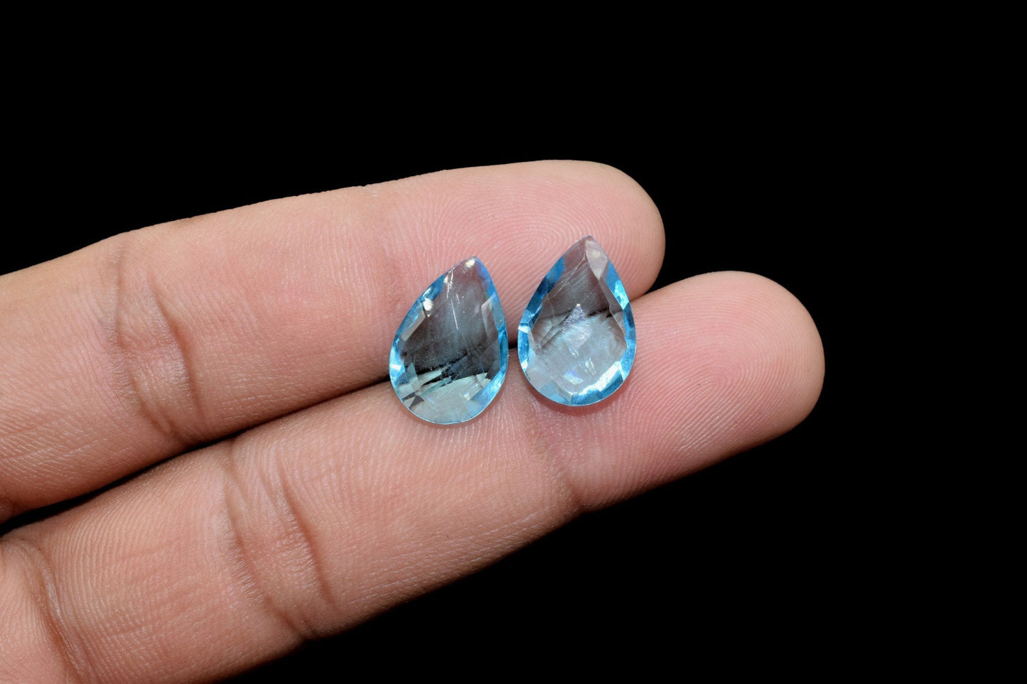 Sky Topaz Faceted Pear Shape Briolettes,10x14mm Pear Beads,Jewelry Supplies,Pear Shape Briolette,Sky Topaz Teardrop,10x14mm pear Beads