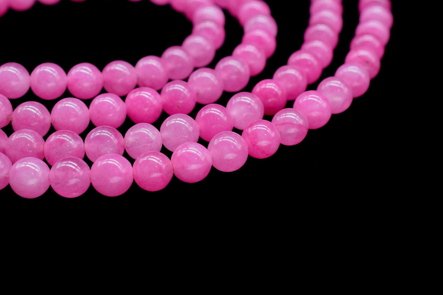 Hot Pink Quartz Smooth Beads,Pink Chalcedony Smooth Beads,Chalcedony Roundells,Handmade Jewelry,AAA Fuchsia Beads Jewelry Making Craft,Gift