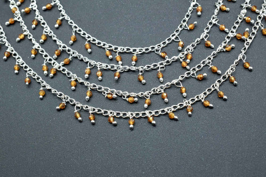 garnet Cluster Rosary,2mm Faceted Beads Rosary Roll,Wire Wrapped Bead Rosary Chain,Dangling Rosary Chain,Jewelry Making Supply,Garnet Rosary