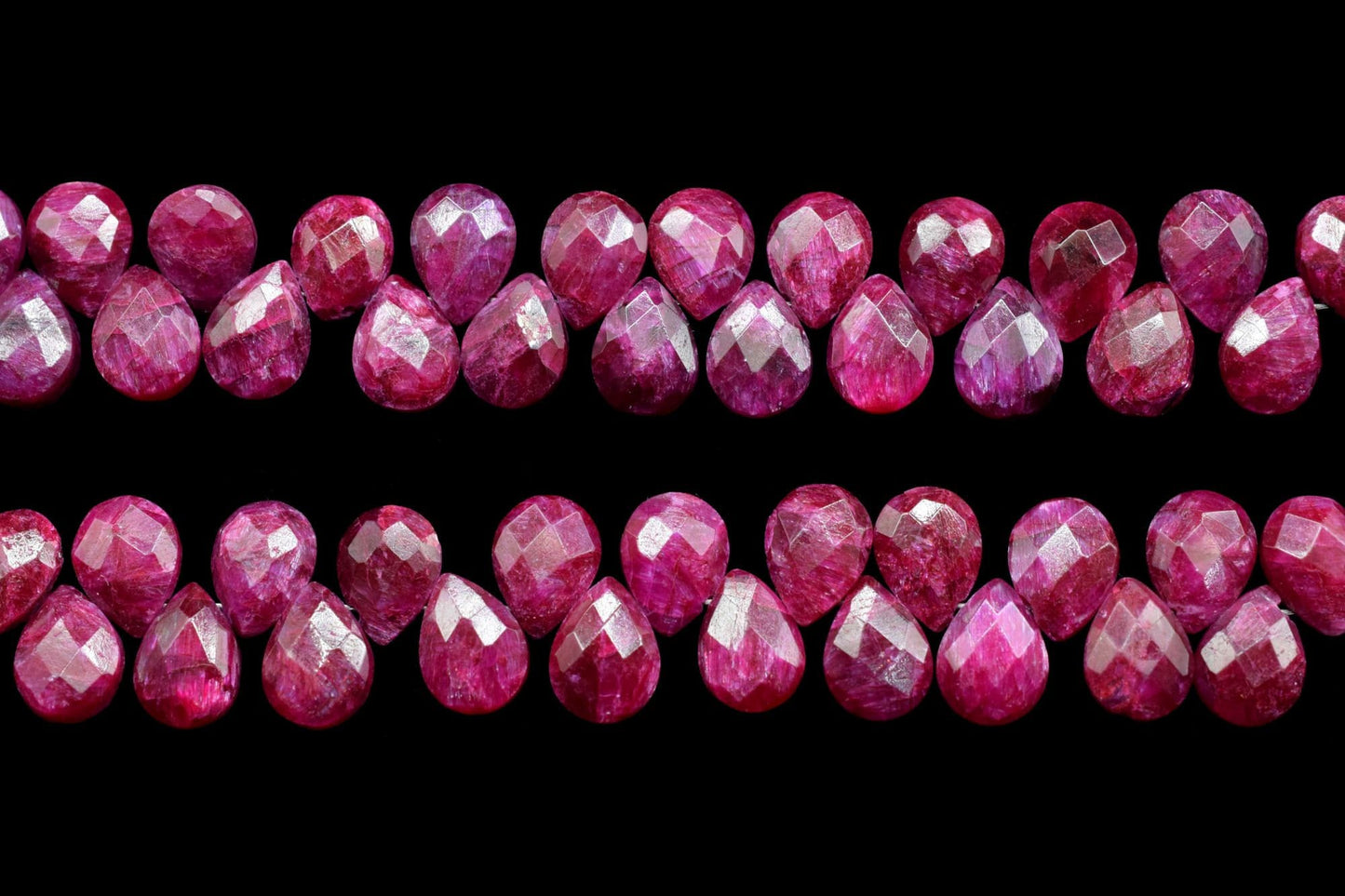 Ruby Faceted Pear Shape Beads Strand,6x8mm Teardrop Ruby Faceted Beads,7''ruby teardrop Strand, Ruby Faceted Briolette,Natural Ruby Beads