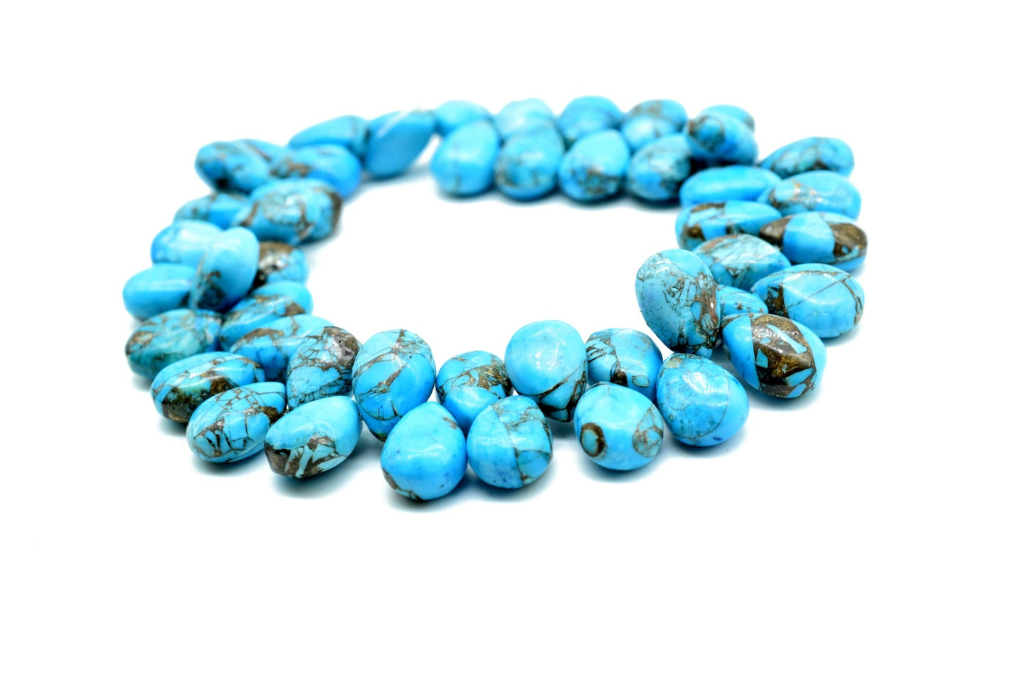 Sky Blue Copper Turquoise 7x10mm Smooth Pear Shape Briolettes,Smooth Pear Shape Beads,Calibrated Gemstones beads,Turquoise Briolette beads