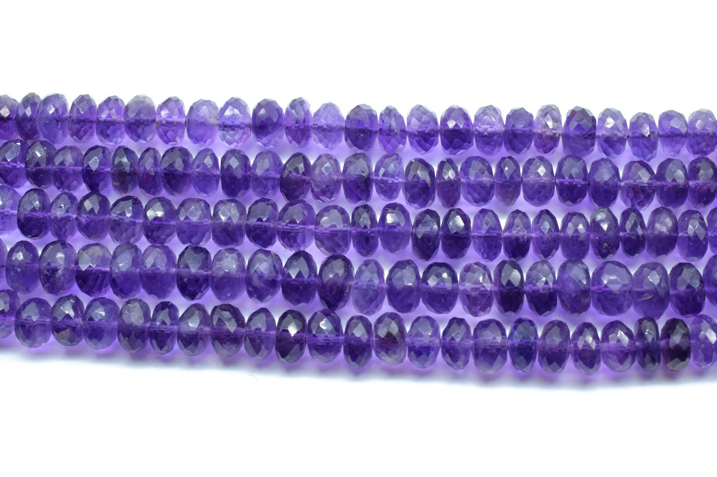Faceted Amethyst Rondelle Bead,Amethyst Faceted Rondelle Shape Bead,Amethyst Bead,Amethyst Beads Size Approx 7.5mm To 8.5mm,Amethyst