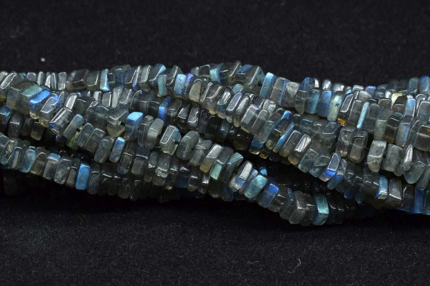 AAA Natural Blue Flash Labradorite Smooth Heishi Shape Beads Size 4-6MM 16 inch strand Approx,Plain Heishi Square Beads,Jewelry Making Craft