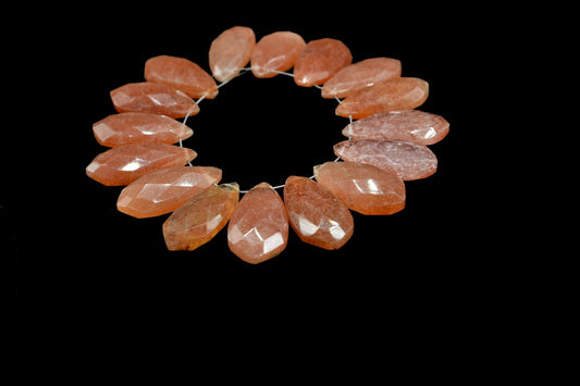 Sunstone Faceted Pear Shape Beads,10x20mm Pear Shape Beads,Sunstone Faceted Briolette,Sunstone Tie Shape Beads,Jewelry Making Gemstone,beads