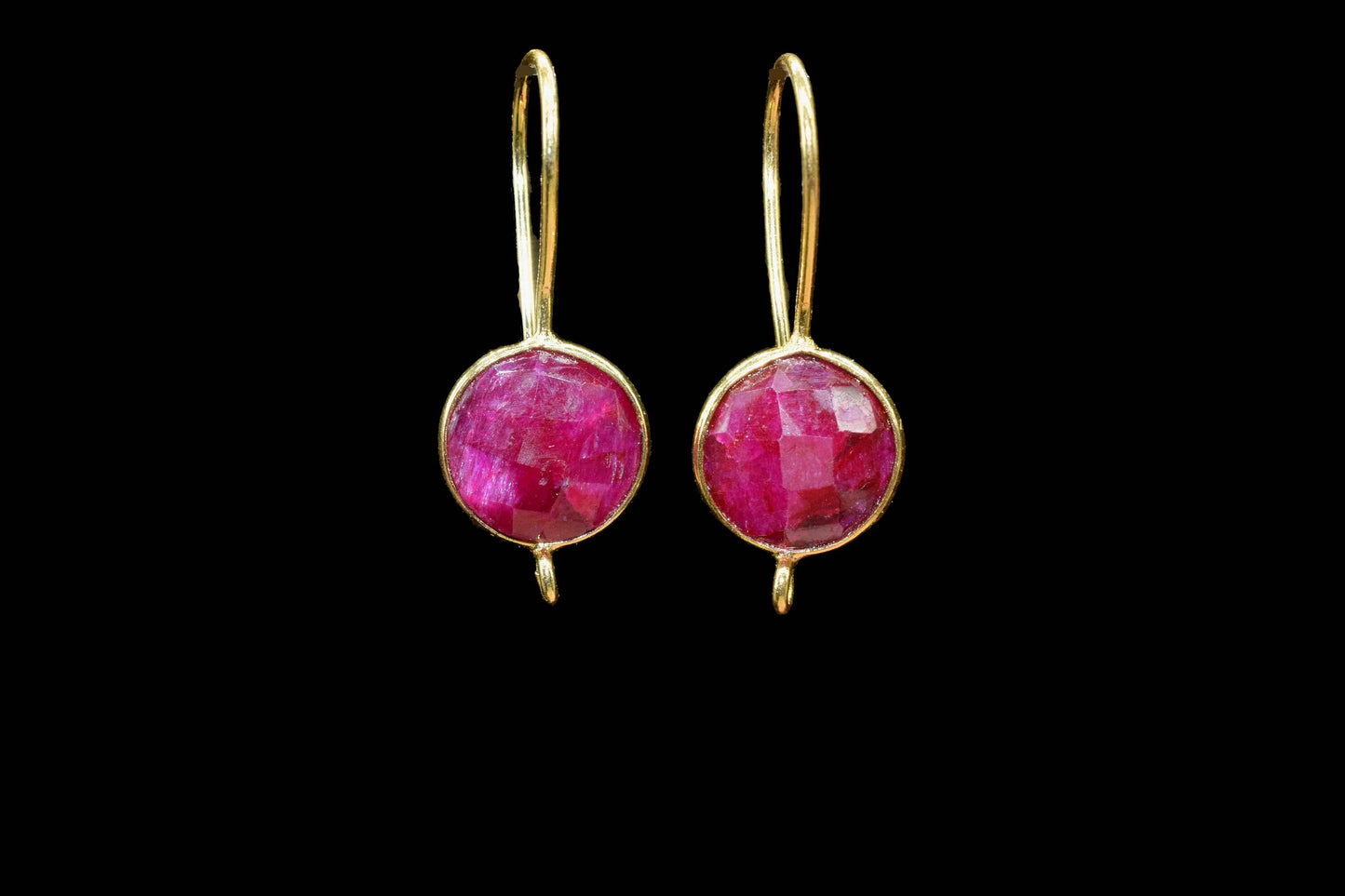 Ruby 10mm Round Connector,Earring Connectors Studs Jewelry,Bezel Rim Earring Connector,Handmade Bezel Connectors,Jewelry Craft Supplies,Gift