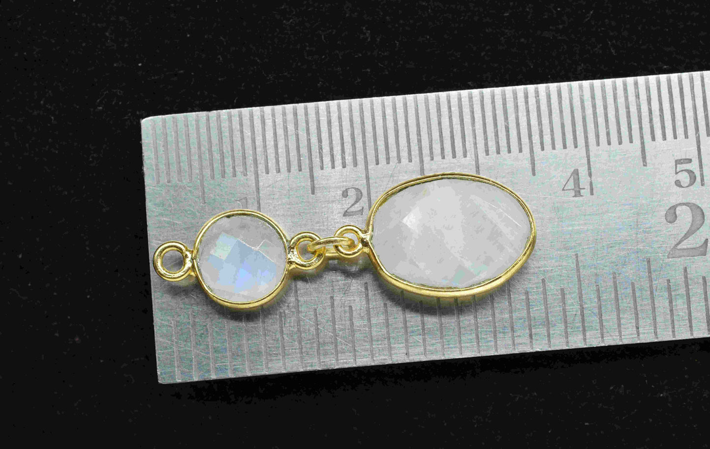 Moonstone Component pendant,Multi Gemstone Dangle Earring,Necklace Connector,Handmade jewelry,Dangle pendant Charms,Station Bezel Link,Gift