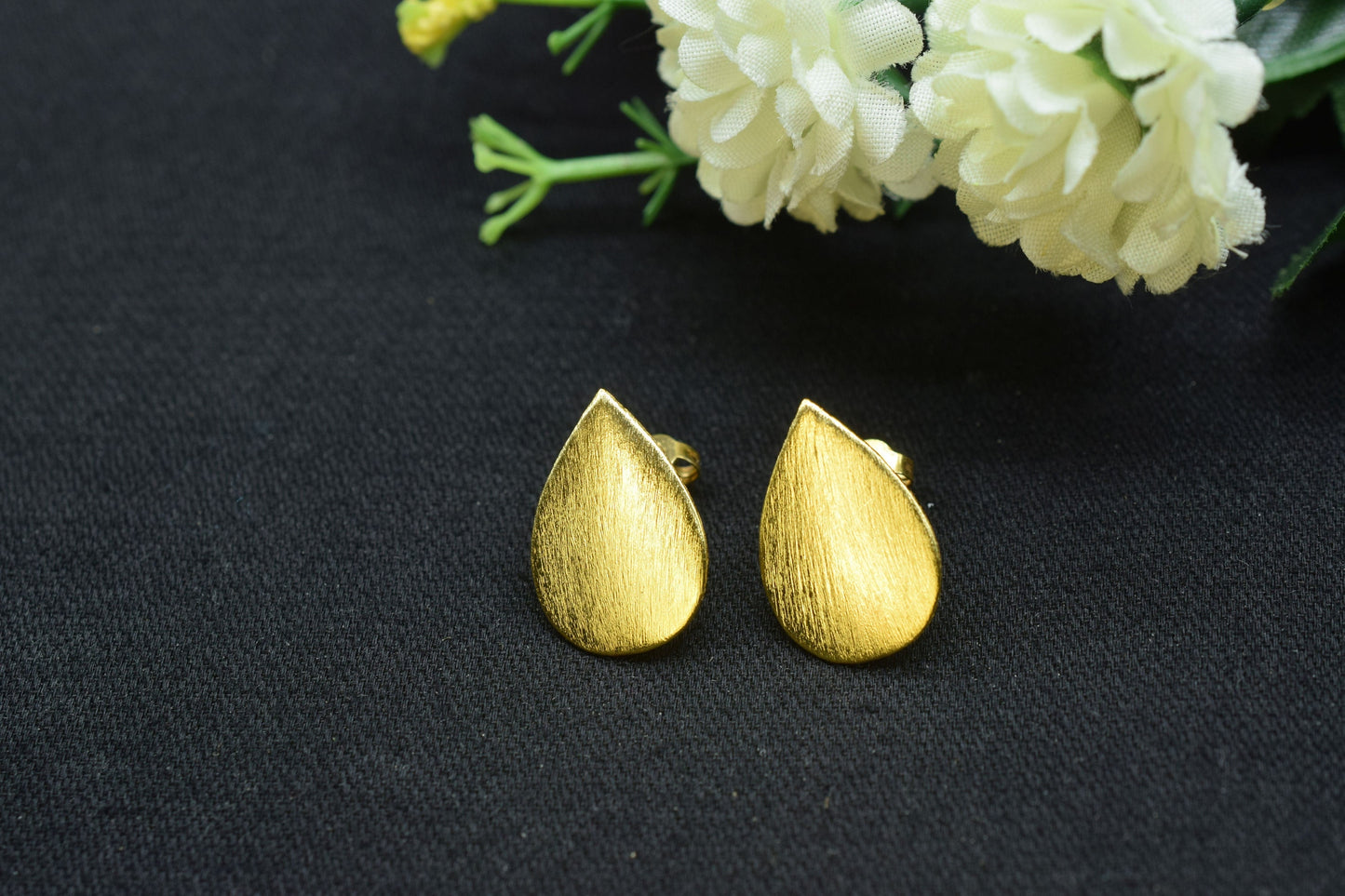 Brass Earring post connector,Teardrop Brass Earring charms,Gold Plated Brass Jewellery,Studs Post connector,Brass Earring,Earring connectors