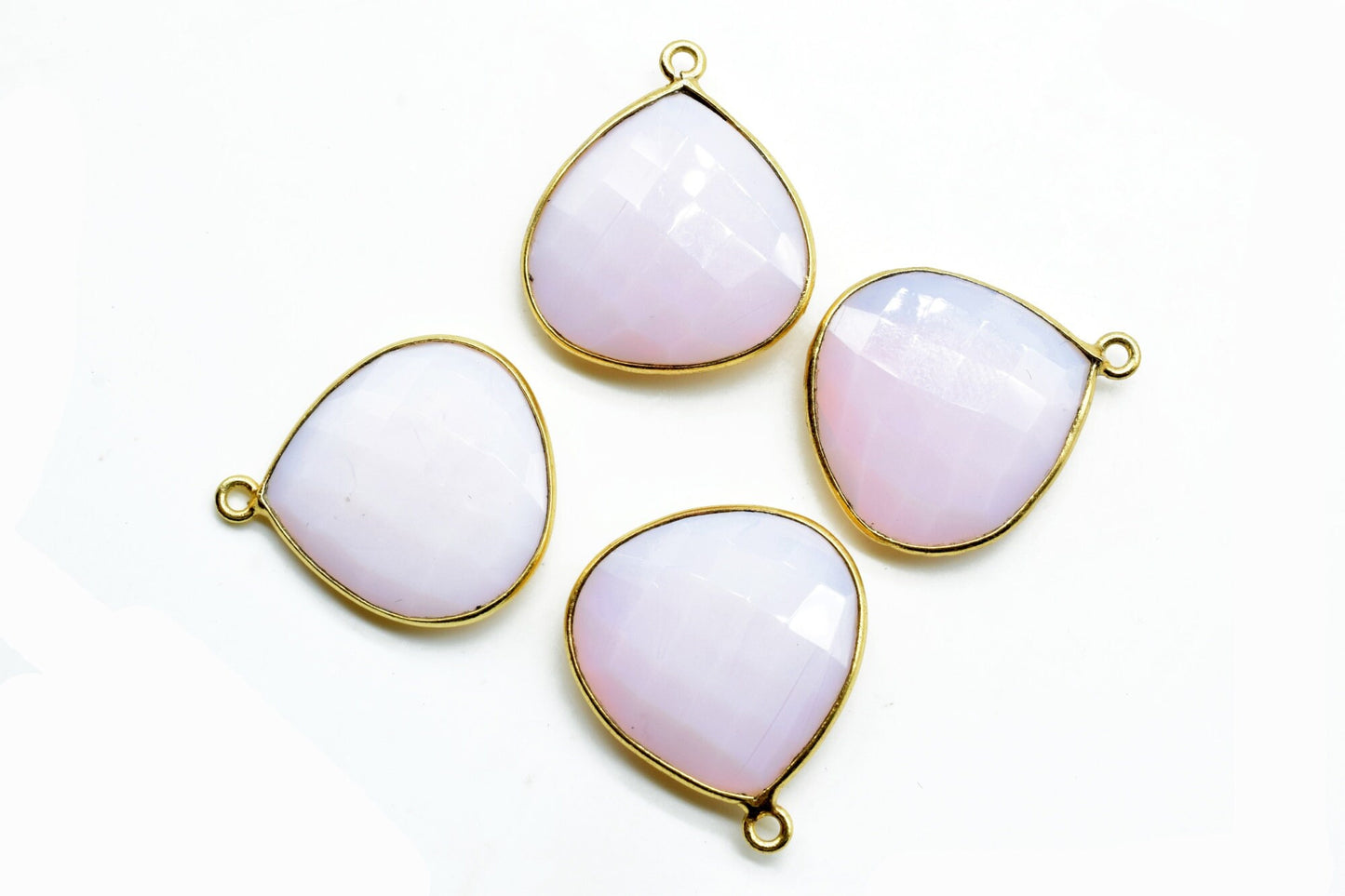 Pink Opal 20mm Heart Shape Charm,Pink Opal Pendant,heart Pendant,Faceted Pink Opal,Gemstone Charm,Gemstone Pendant,Pink Opal Charms & bezels