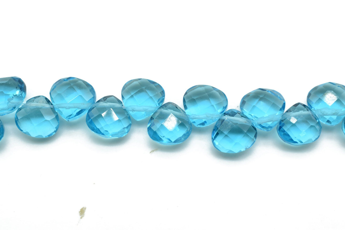 London Blue topaz Heart shape 6mm Briolettes,Jewelry making supplies,craft supplies,Blue topaz faceted briolettes beads strands,topaz beads