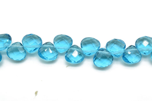 London Blue topaz Heart shape 6mm Briolettes,Jewelry making supplies,craft supplies,Blue topaz faceted briolettes beads strands,topaz beads