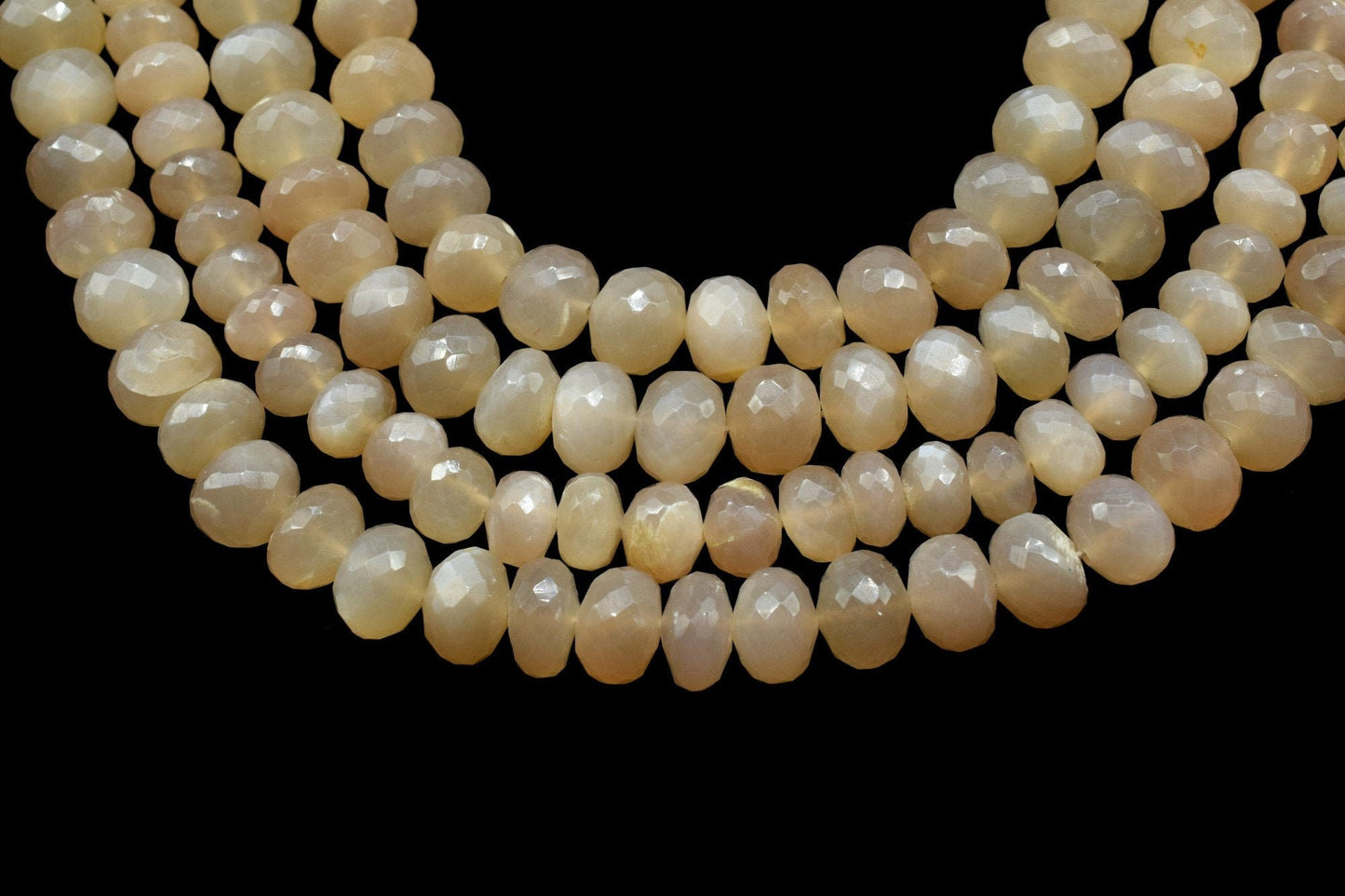 Natural Sunshine Moonstone Faceted Rondelle Beads,Sunshine Moonstone Faceted Beads Size 7.5mm To 8mm,Wholesale Moonstone Loose Beads On Sale