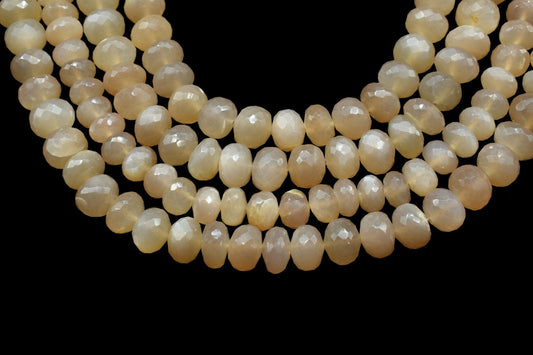 Natural Sunshine Moonstone Faceted Rondelle Beads,Sunshine Moonstone Faceted Beads Size 7.5mm To 8mm,Wholesale Moonstone Loose Beads On Sale