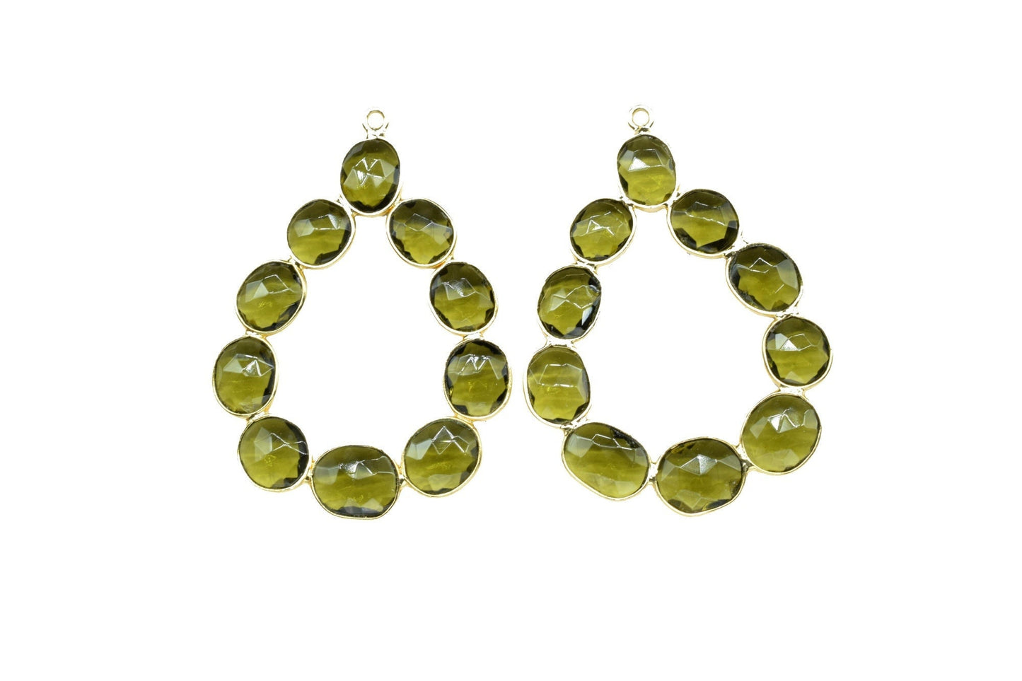 Green Tourmaline Component Jewelry,Tourmaline Finding Single Bail Connectors,Tourmaline Dangle Earrings,Green Tourmaline Earring Connector