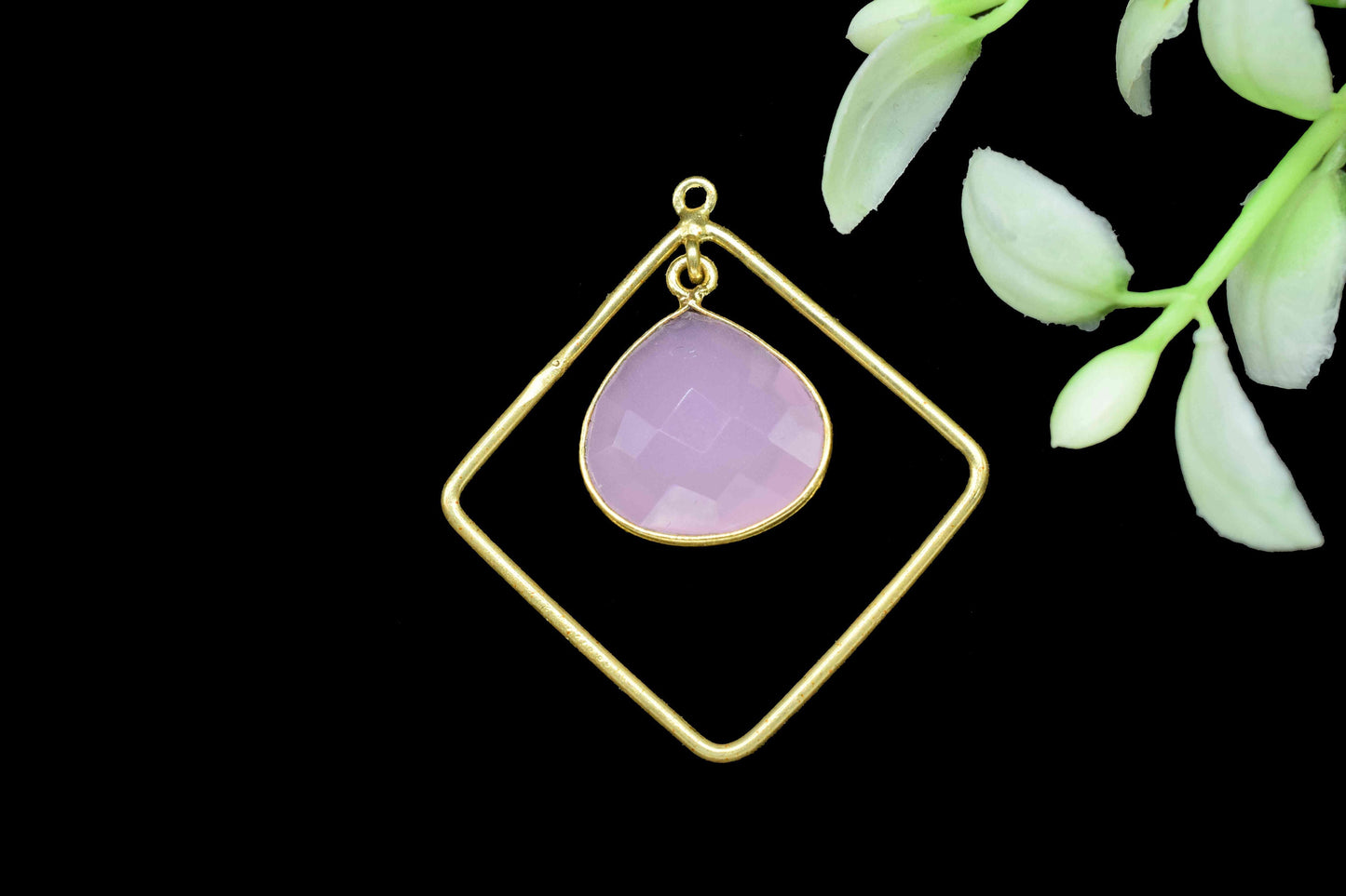 Gemstone 14mm Heart Shape Pendant Connectors,Components Earring Station Finding,Gemstone Craft Supply,Finding Handmade Square Jewelry,gift