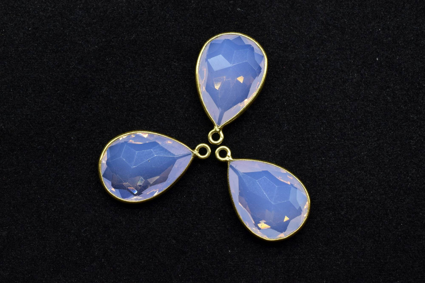 Pink Opalite 13x18mm Pear Shape single bail charm,Pink Opalite Teardrop Gold Plated bezel,Gold Bezel,jewelry making charm,Pink Opalite bezel