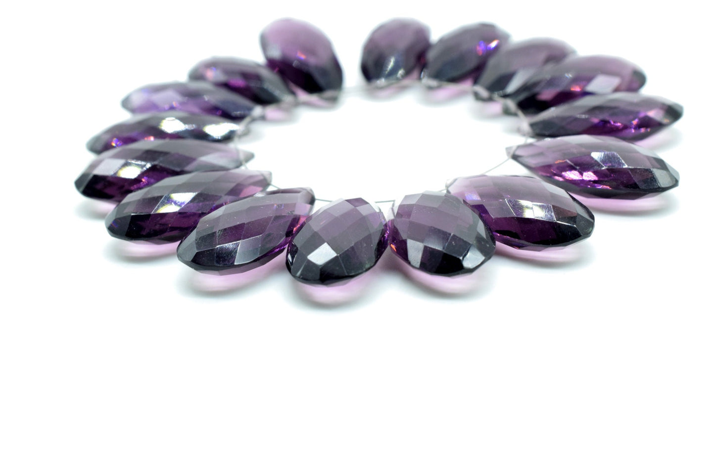 Amethyst Faceted 12x24mm Pear Shape Briolettes,Long Pear Shape Beads,Long Teardrop Briolettes,Gemstone for Jewellery,Purple Amethyst Beads