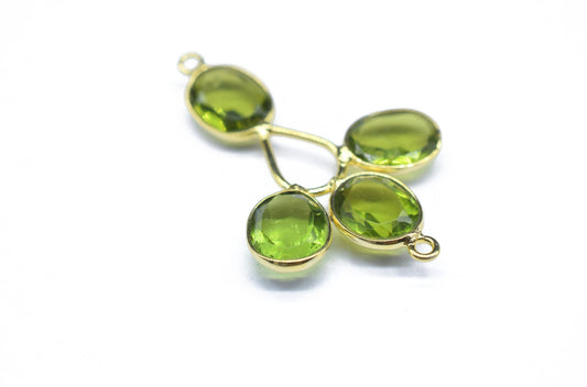 Peridot Gemstone Component/Faceted Cut Stones/Earring Component/Gemstone Pendant/Jewelery Making/Dangle Earring/Wholesale Jewelery Supply
