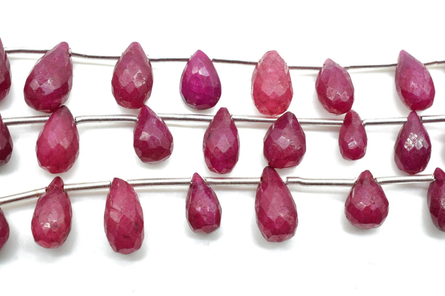 Ruby Drop Briolettes,Ruby drops strand,Jewelry making beads,Supplies beads,Ruby Pear shape Briolettes strand,Gemstone Briolette Drop,gift