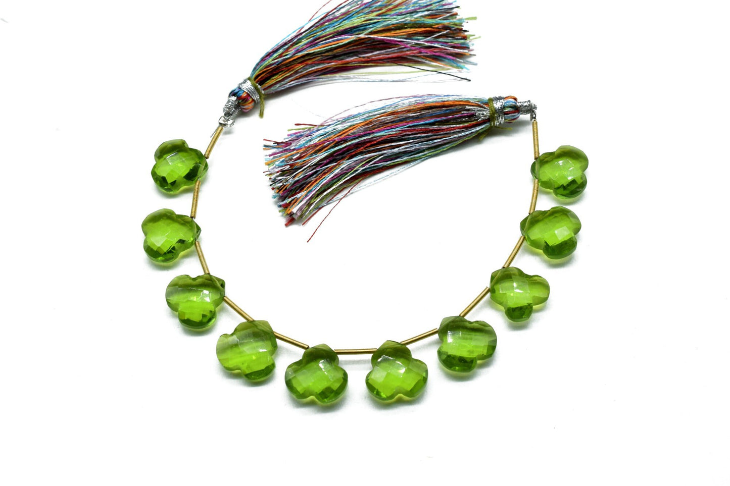 Natural Green Peridot, Fancy faceted Handmade Green Color Curved Briolette,Carved Briolettes,hand carving beads,Side drilled briolettes