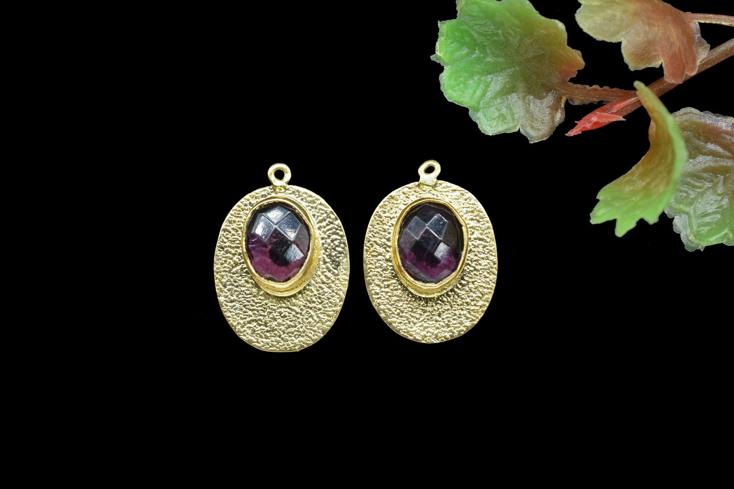 Amethyst Oval Pendant,Gemstone Charm Pendant,link pendant Supply,Handmade Pendant jewelry Gift For Her,Finding Oval Components,Matt Earrings