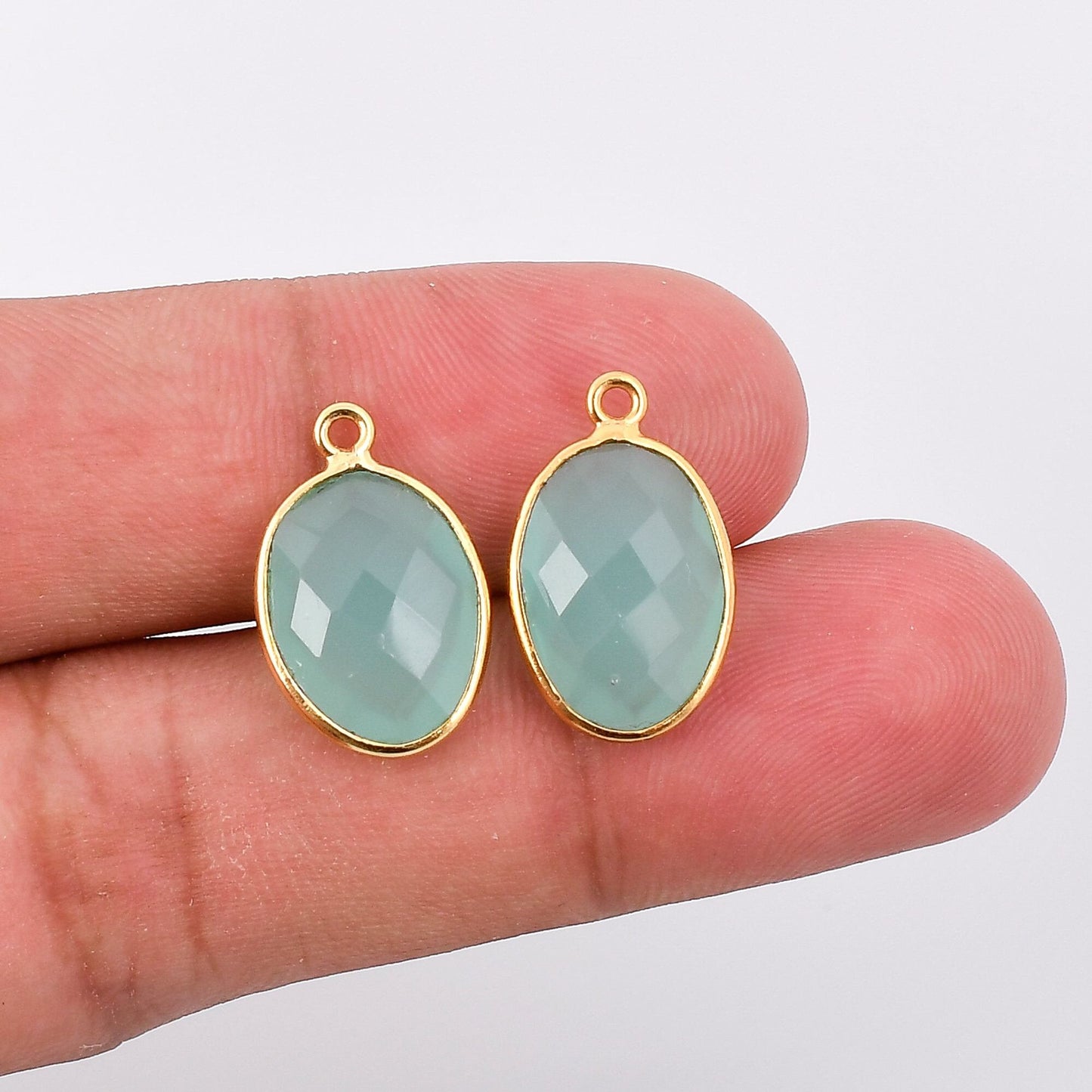Aqua chalcedony 10x14mm Oval  Bezel pendant,Chalcedony Gold Plated bezel,Aqua chalcedony Bezel,Gold Vermeil Bezel,jewelry Gold-Filled bezel