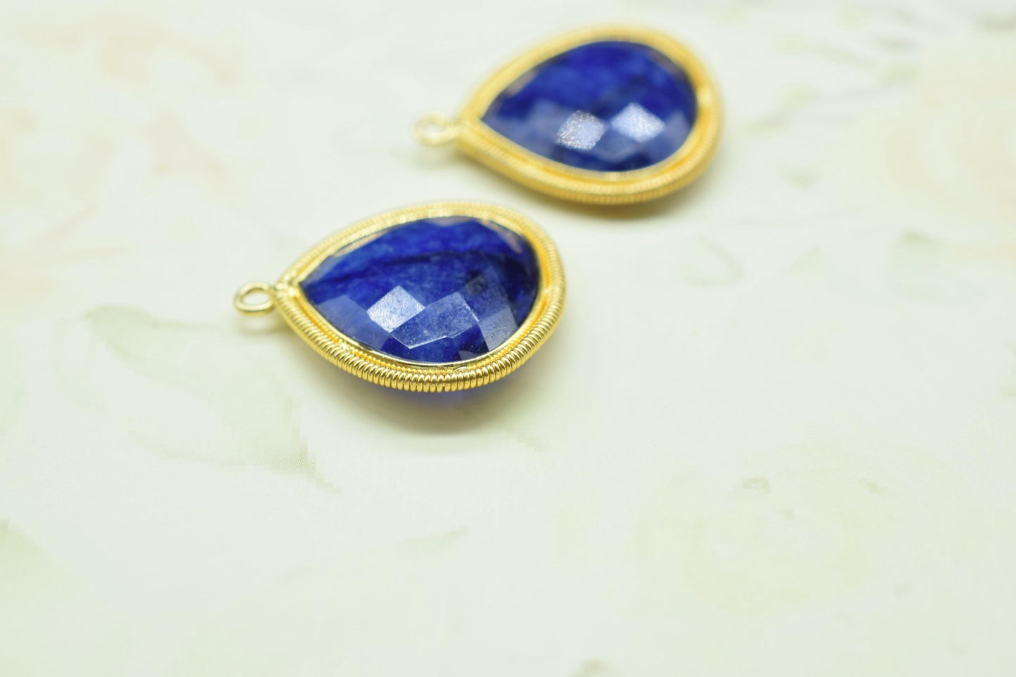 Blue Sapphire 20mm Heart Beads Charm,Gemstone Heart Bezel,Boho Pendant connector,Single Bail Pendant,Handmade Bezel Charms,Necklace Pendant