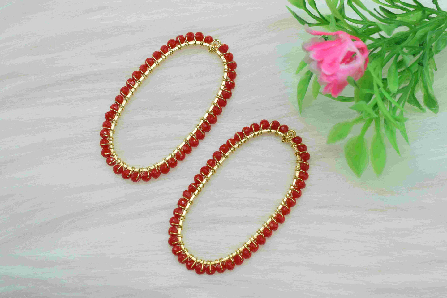 Red Coral beads Finding Connector,Oval Pendant Component,Red Handmade Connector,Finding Necklace,Beaded Finding Component,Red Coral jewelry,