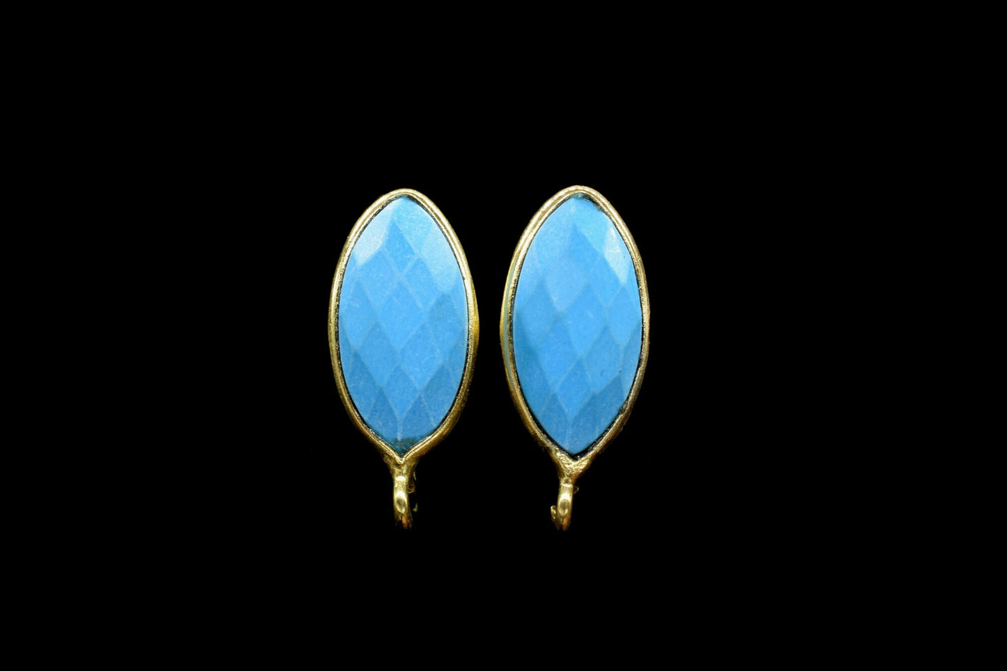 Turquoise Marquise Earring Connector,Gemstone Stud Connector,Craft Supplies,Jewelry Findings,Jewelry Making Connector,Turquoise Jewelry,Gift