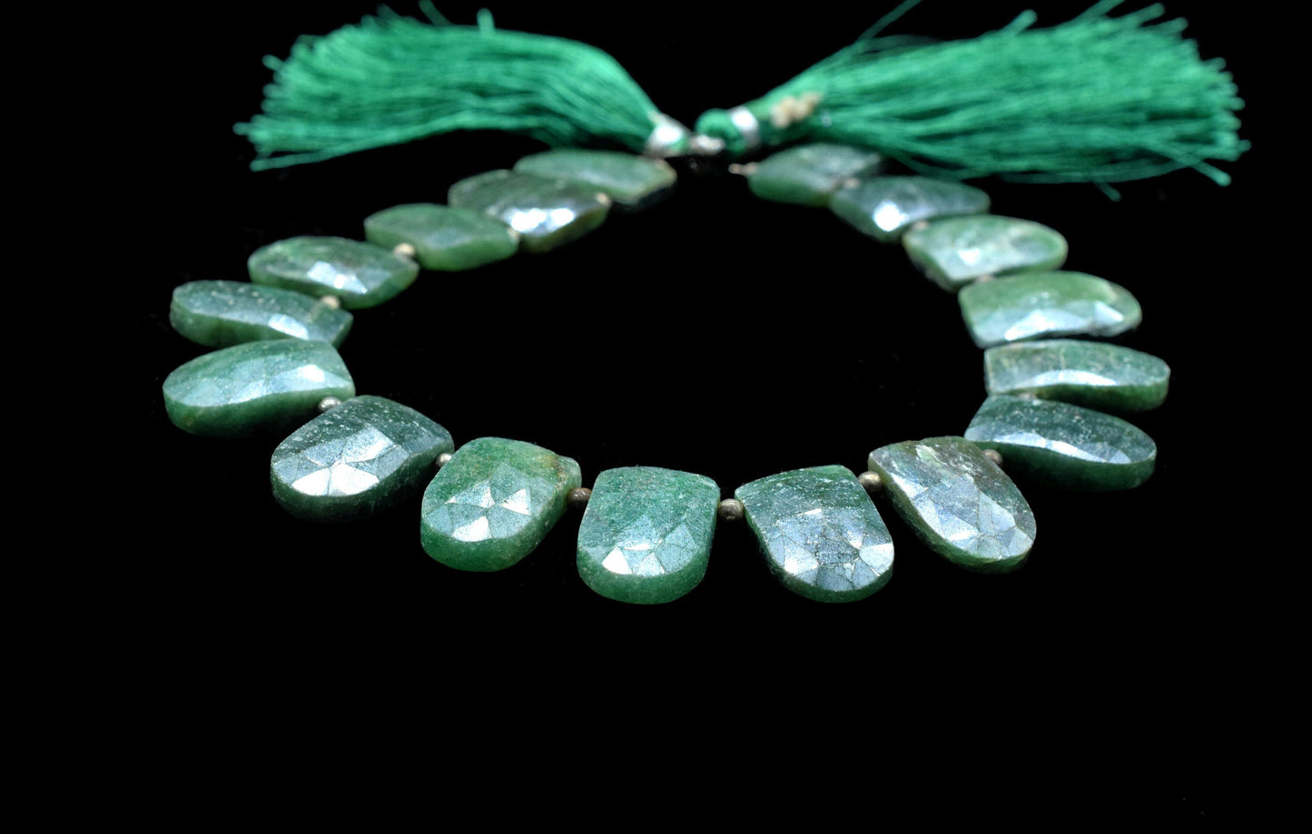 Natural Nephrite jade U Shape Briolettes,Green Gemstone Faceted Beads,Nephrite Beads strand,Micro faceted Beads,Nephrite strand jewelry