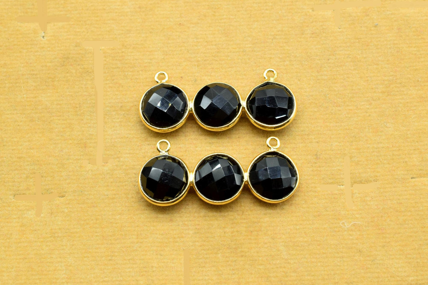 Black Onyx Attached Bezel Pendant,Gemstone Component,Double Bail Pendant,Black Onyx Earring,Charm Pendant,Jewelry Making Supply,Onyx Jewelry