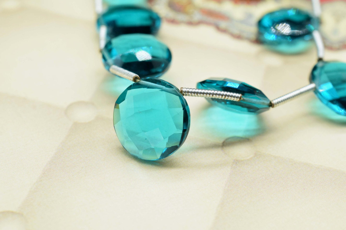 London Blue Topaz 10mm Coin Faceted Beads,Blue Topaz Coin Shape Briolette,Faceted Coin Shape Beads,Natural Gemstone Coin,Quartz Jewelry bead