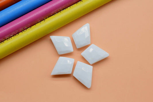 White agate 10x14mm daimond shape briolettes,Faceted Briolette,polished,Handmade Gemstone, For jewellery making,wire wrapping,gemstone beads