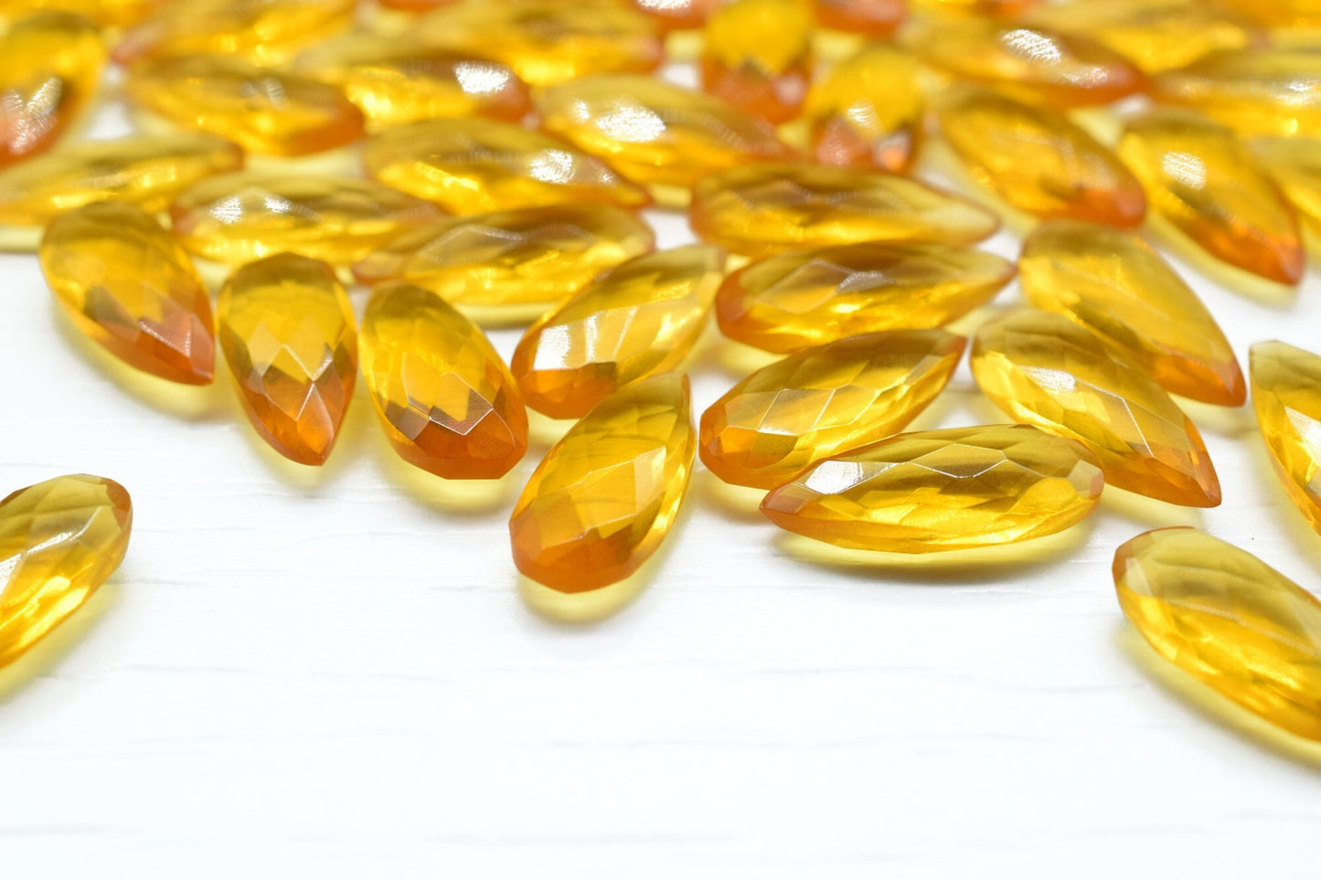 Citrine 8X20mm Faceted Teardrop Briolettes,Citrine Pear Shape Briolettes,Gemstone Faceted Briolettes,Citrine Faceted Beads,Jewelry making