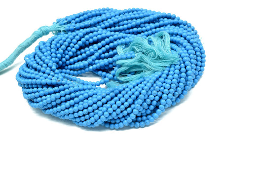 Blue Turquoise Round Smooth Beads,Turquoise Gemstone Beads,13 Inch Strand,AAA Quality,December Birthstone Jewelry,Wholesale Gemstone beads