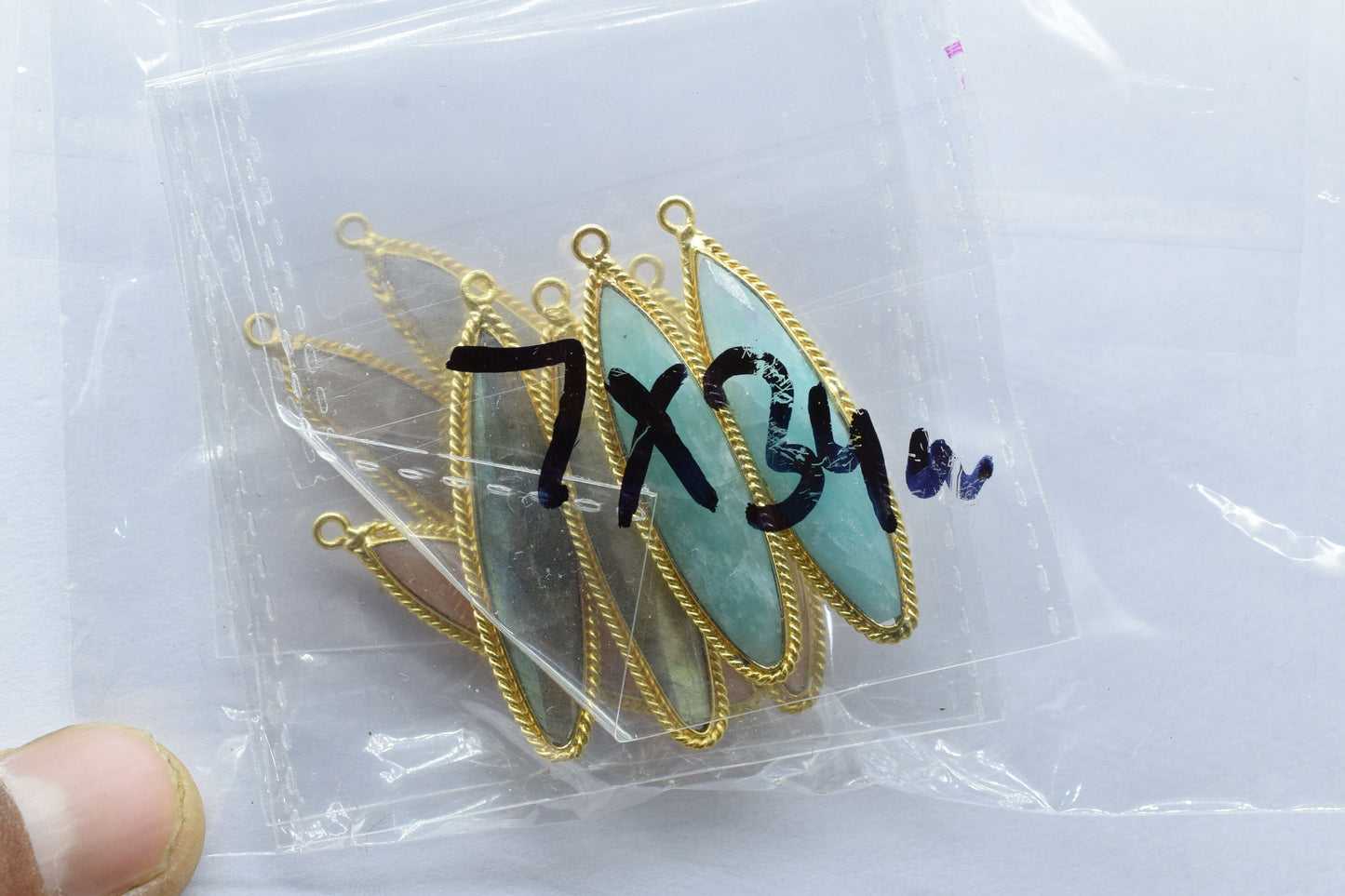 Blue Copper Turquoise 10x34mm Marquise Shape Charms Pendant,Turquoise Single Bail Pendant,Copper Turquoise Gold Plating Gemstone Charms,Gift