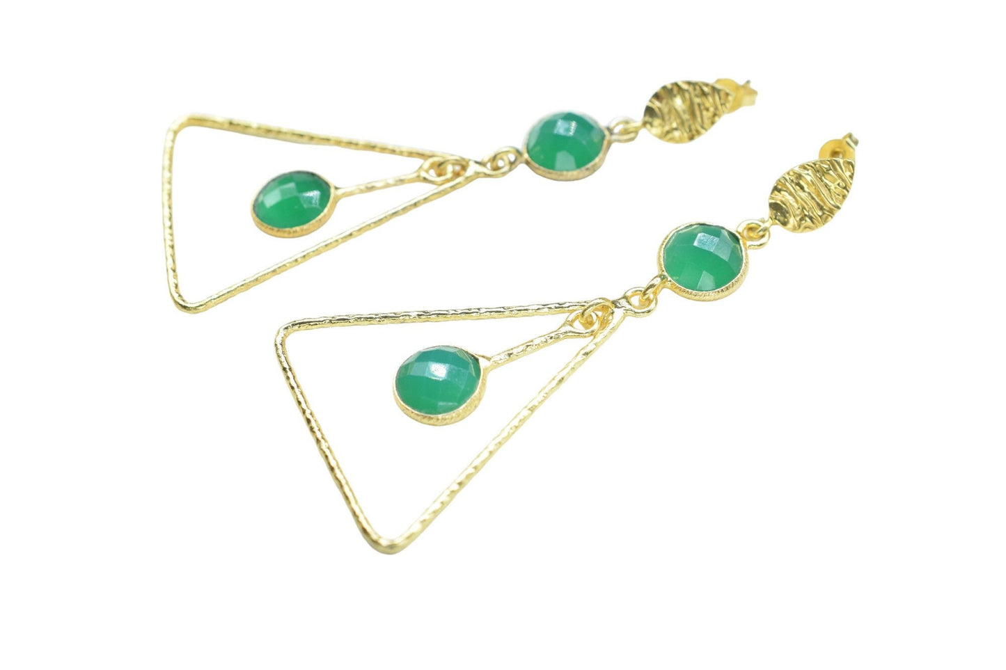 Green Onyx Earring Jewelry/Dangle Earring/Texture Earring/Handmade Earring Jewelry/Long Earring/Bridesmaid earring/Unique Earring/B'day Gift