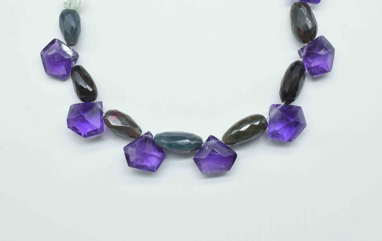 Multi Stone Beads Strands,Diamond Shape Necklace,Natural Stone Faceted Briolettes,Handmade Beads jewelry,Station Link,Tube Shape Beads Gift