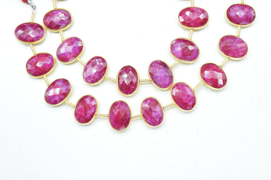 Natural Ruby 10x14 mm Gold plated charms 10 pieces strand,Ruby Charm,Making Jewelry Supplies,Natural  charms,jewelry,Ruby beads,Ruby jewelry