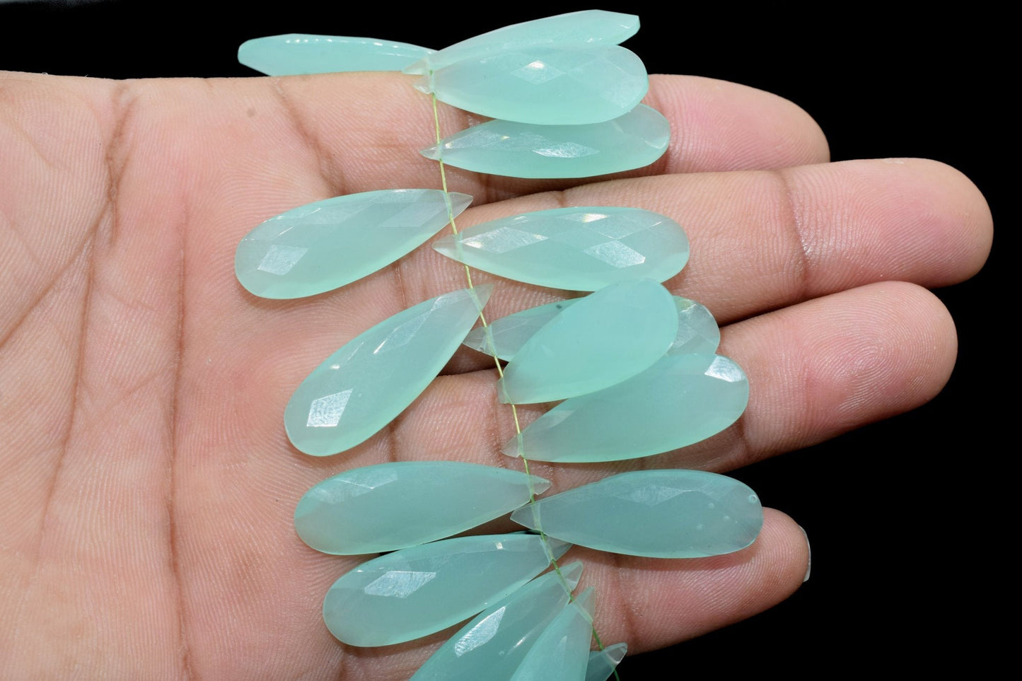 Aqua Chalcedony Long drop 10x30mm Briolettes,Aqua Chalcedony Briolette,Tear Drop Briolette,jewelry supplies,Aqua Chalcedony drops,Chalcedony
