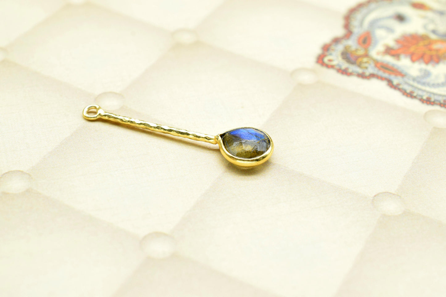 Flashy Labradorite Pendant/Gemstone Component/Faceted Labradorite Single Bail Charm/Necklace Pendant/Heart Shape Charm/Wholesale Supply