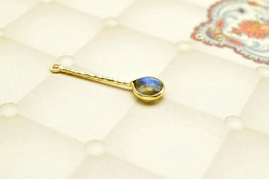 Flashy Labradorite Pendant/Gemstone Component/Faceted Labradorite Single Bail Charm/Necklace Pendant/Heart Shape Charm/Wholesale Supply