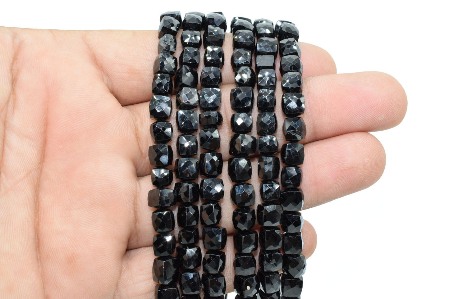 Natural Black onyx Faceted 5 to 6mm Cube Beads,Black onyx Nugget,Highly Polished Cube Shape Gemstone,Cube beads Jewelry Making Custom Design