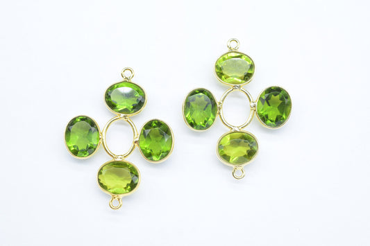 Peridot Gemstone Component/Peridot Faceted Cut Stones/Earring Component/Gemstone Pendant/Jewelry Making/Dangle Earring/Wholesale Supply