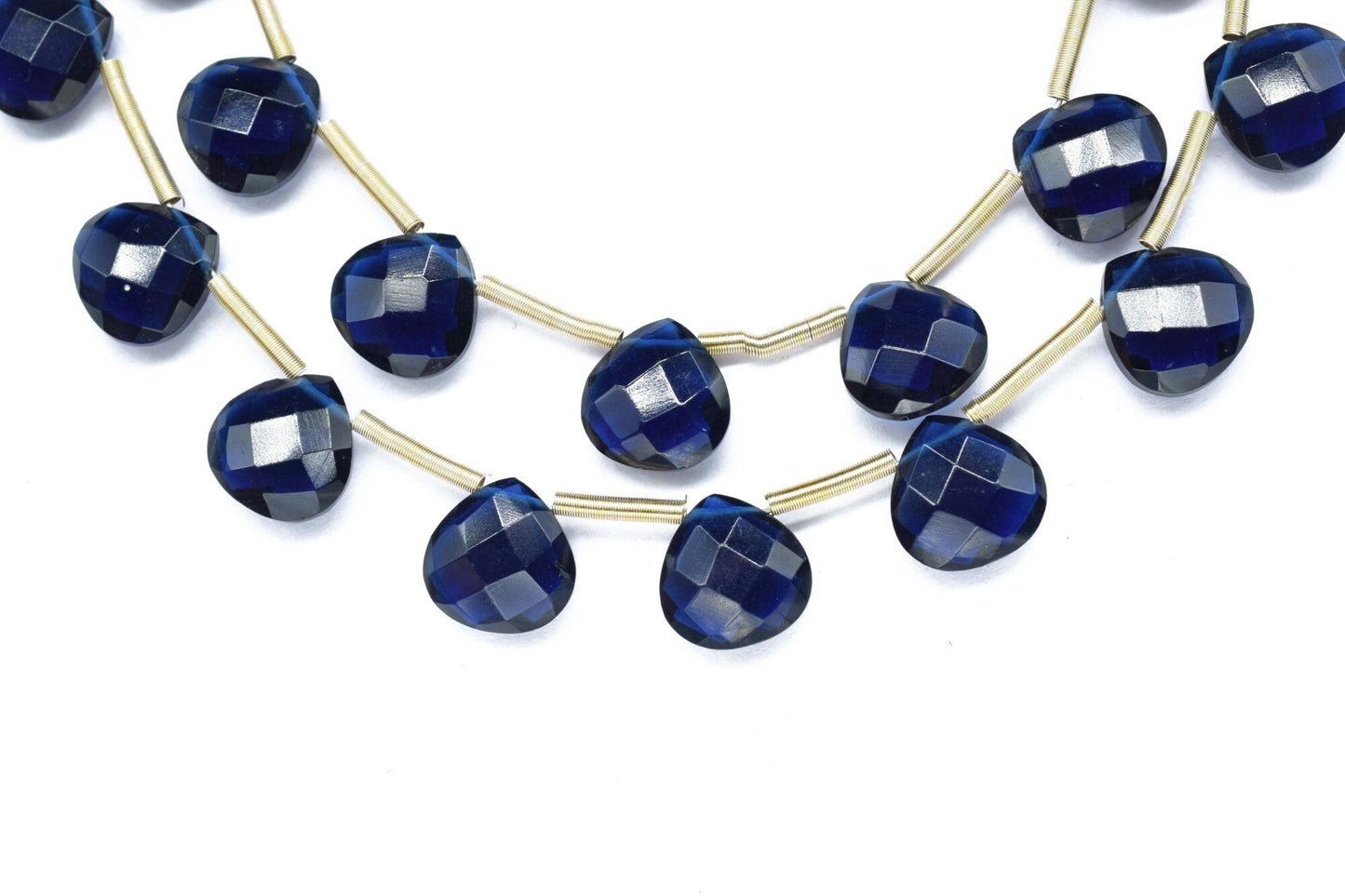 Blue Kaynite Faceted Heart Shape Briolettes, Blue Gemstone Heart Beads, Kaynite 9 Inch Strands,Jewelry Making Supplies,Kaynite Heart Jewelry